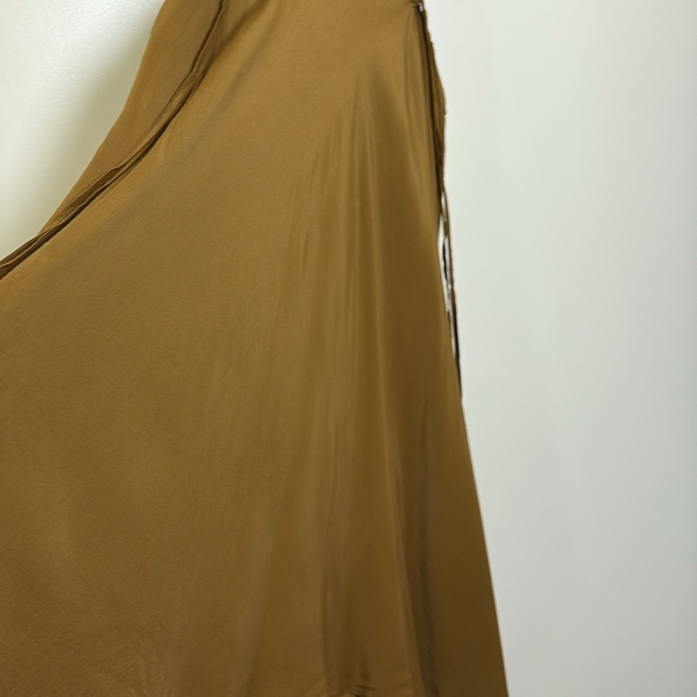 A New Day Brown Midi Dress Lightweight Cutout asymmetrical Hem‎ Tie Back Size M - Picture 4 of 15